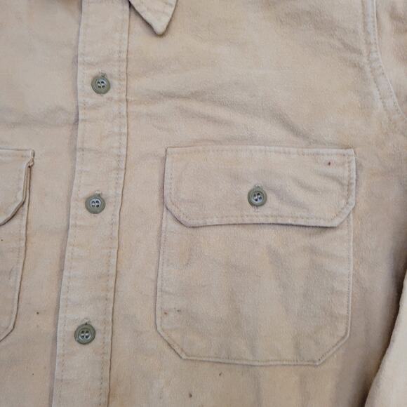 Vintage 80s Woolrich Button Shirt Large 23x30 Chamois Baggy - Picture 14 of 15